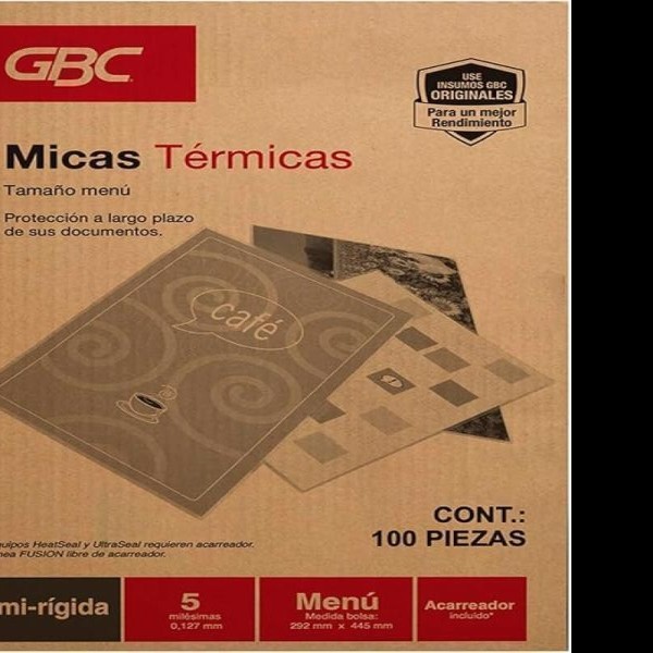 MICA TERMICA MENU 292X445 MM. 5 MIL. GBC CJA.C100 C.7